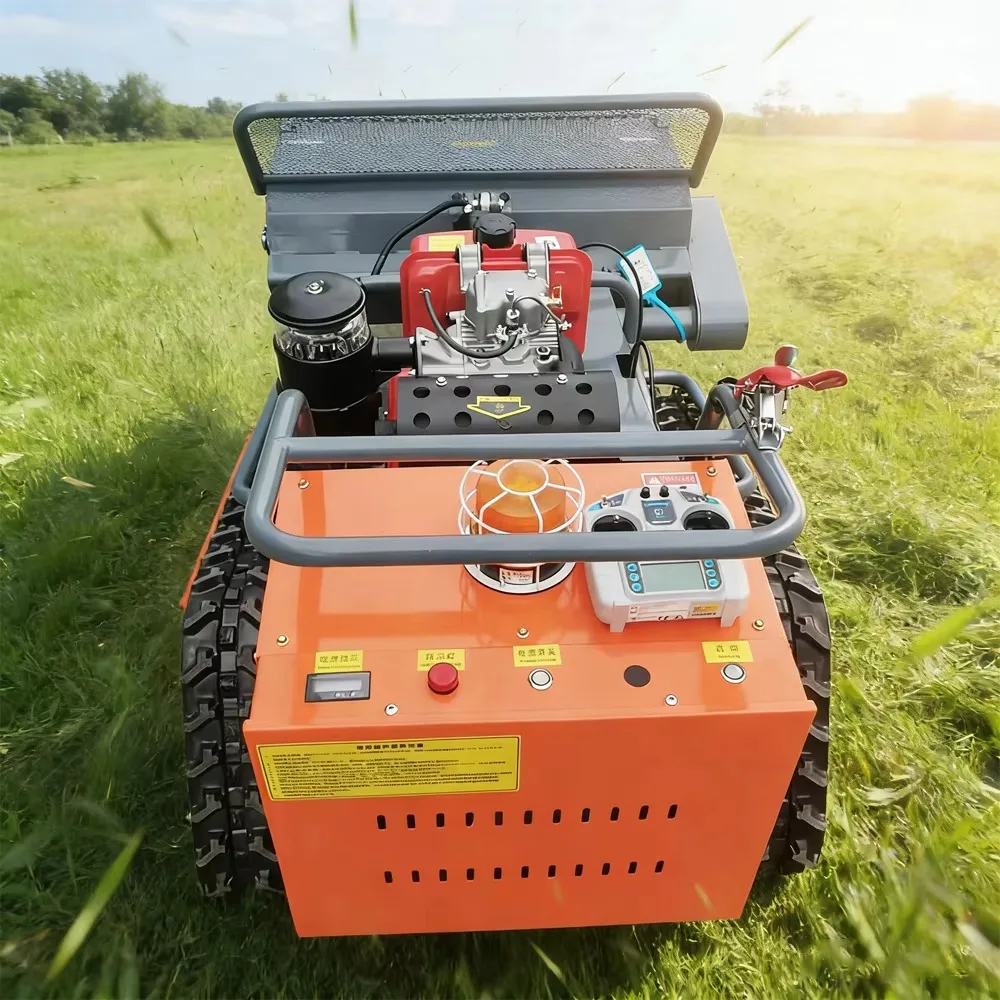 Low-Power Robotic Hillside Lawn Mower Efficient Grass Shredder for Forestry Use