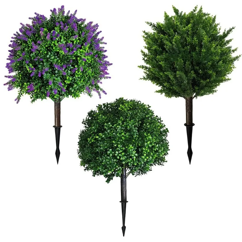 

2pcsExplosive Simulation Green Plant Insertion Small Cypress Tree Simulation Cypress Bonsai Boxwood Lavender Fake
