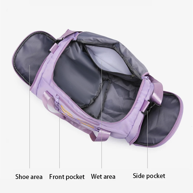 Fashion Sports Fitness Gym Bag for Women Travel Duffle Shoe Pocket Duffel Tote Handbags Yoga Training Bag Men view 3