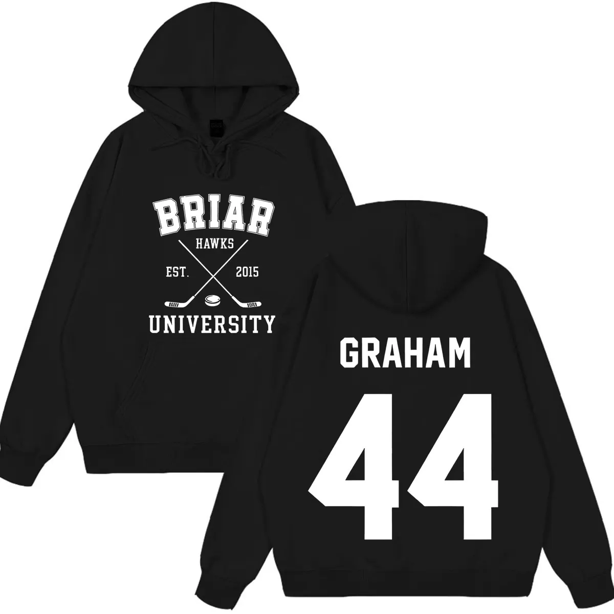 Graham 44 Off Campus TV-Serie Briar University Fashion Print Hoodie Herren Damen Hip-Hop Pullover Casual Sweatshirt Streetwear – Detail 7