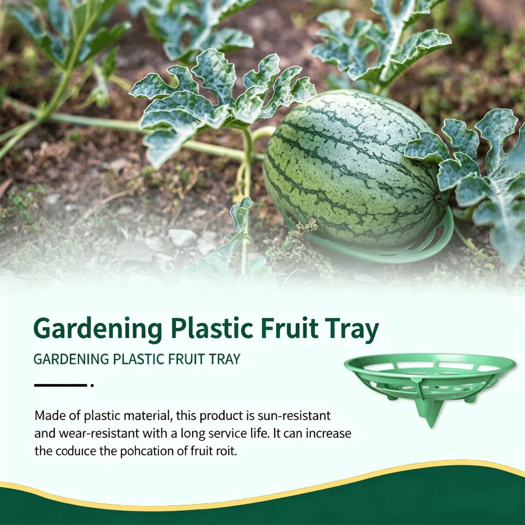 Garden Fruit Support Tray, Plastic Watermelon & Strawberry Stand to Prevent Rot, Durable Plant Holder for Gardening