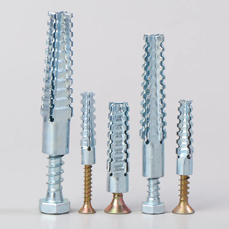 Металлическая зубчатая расширительная трубка, саморезы, заглушка для сверления труб, анкеры для бетонной стены, крепежные детали, наборы болтов