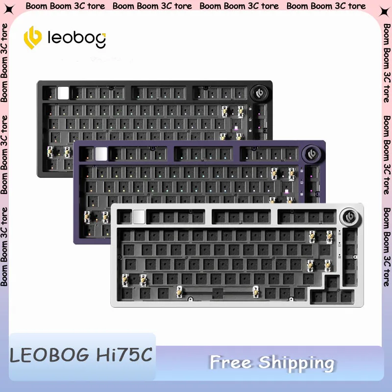 

LEOBOG Hi75C Mechanical Keyboard Tri Mode Custom Aluminium Alloy Kit with Knob RGB Hot Swap Gasket for Game Keyboard Accessories