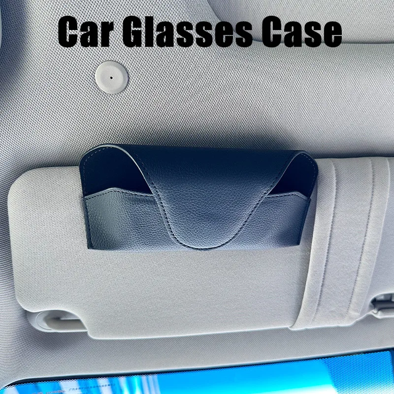 Universal Car Sun Visor Glasses Storage Holder Auto Sunglasses Card & Ticket Clip Case - Vehicle Storage Accessories