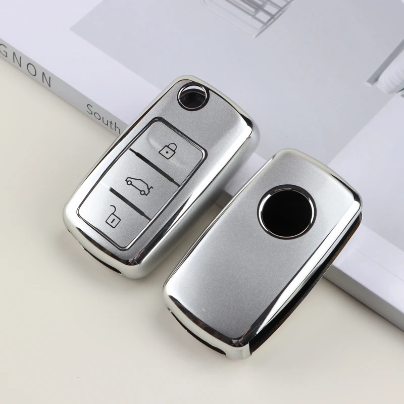TPU Car Key Case Cover Fob Shell For VW Volkswagen Polo Tiguan Passat Golf MK Jetta For Skoda Kodiaq Superb Octavia Accessories
