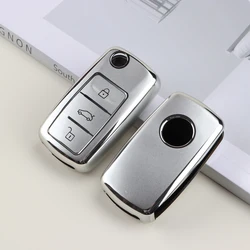 TPU Car Key Case Cover Fob Shell For VW Volkswagen Polo Tiguan Passat Golf MK Jetta For Skoda Kodiaq Superb Octavia Accessories