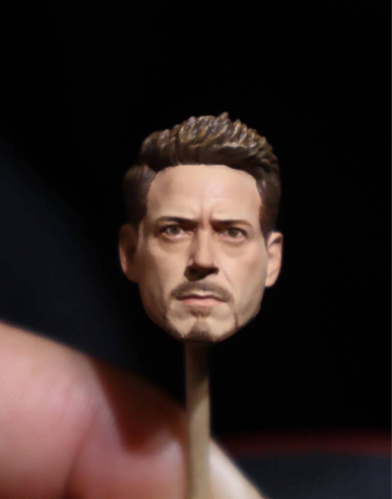 

Handmade 1/12 Scale Painted Mr. Stark Head Carving Sculpt Model Mafex Size