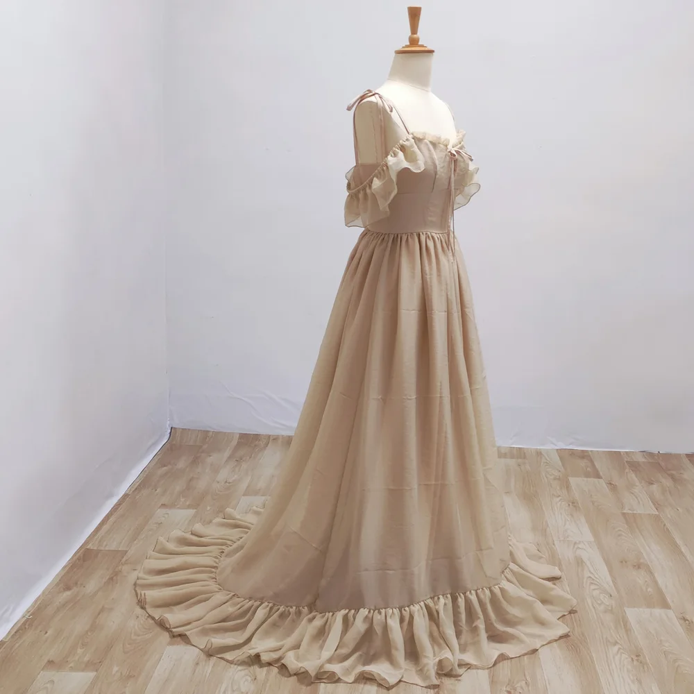 Maternity Dresses For Photo Shoot Pregnancy Photoshoot Outfit Ruffle Strap Tulle Dress Pregnant Women Maxi Dress Customizable