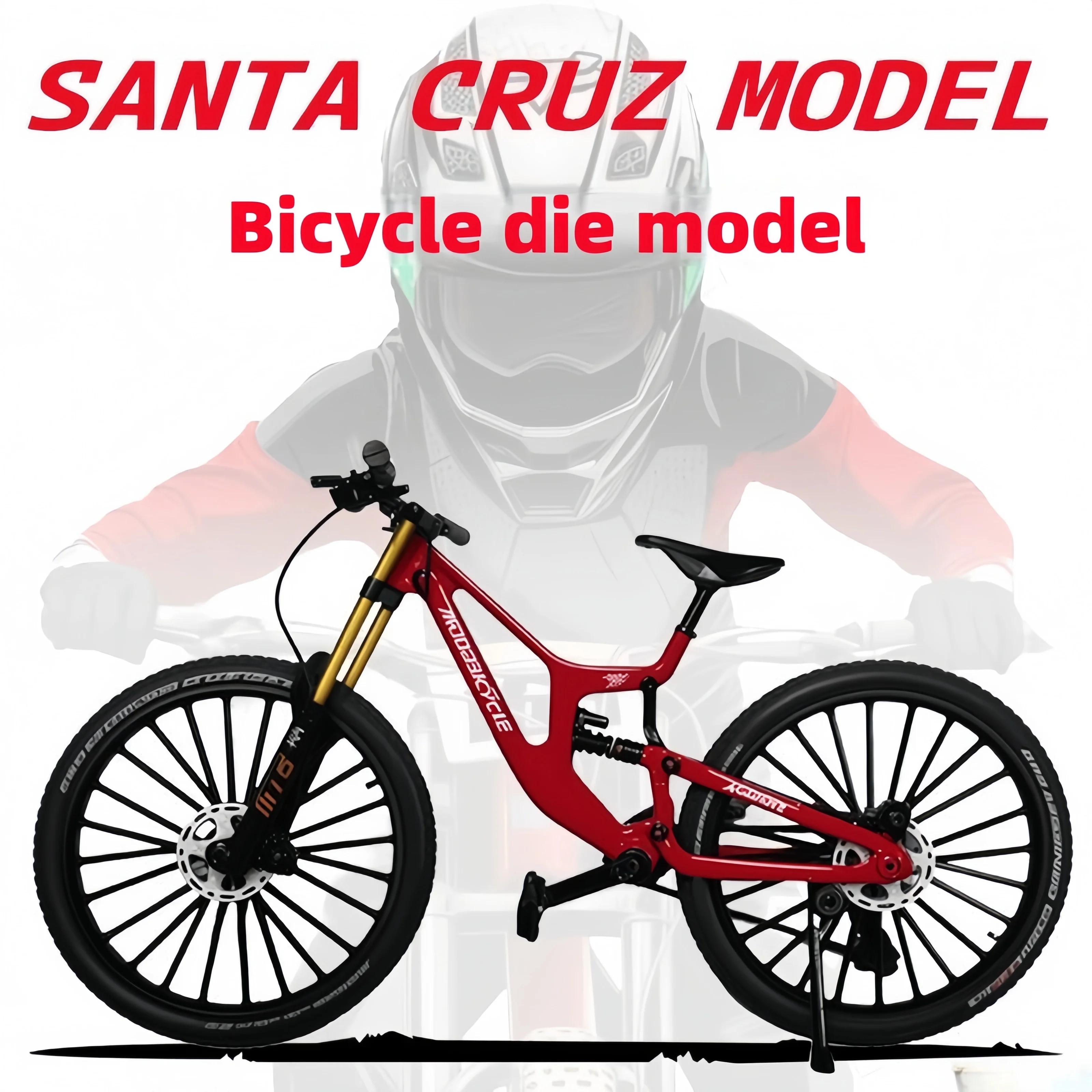 1:6 Scale Alloy Mountain Bike Model Realistic Gear Toy with Front & Rear Shock Absorbers for Bicycle Enthusiasts Holiday gifts