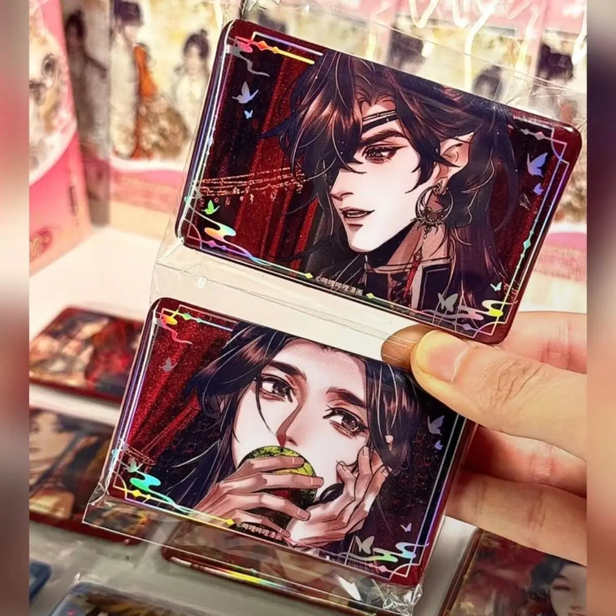 2pcs Tian Guan Ci Fu Pins TGCF Laser Badge Heaven Official Blessing Xielian and Huacheng Rectangular Brooch