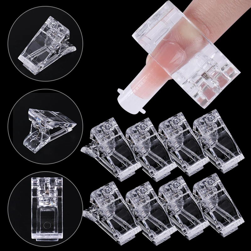 Color Acrylic Nail Clip Set Transparent Gel Quick Building Nail Tips Clips Fingernail Extension UV Clamps Manicure Nail Art Tool