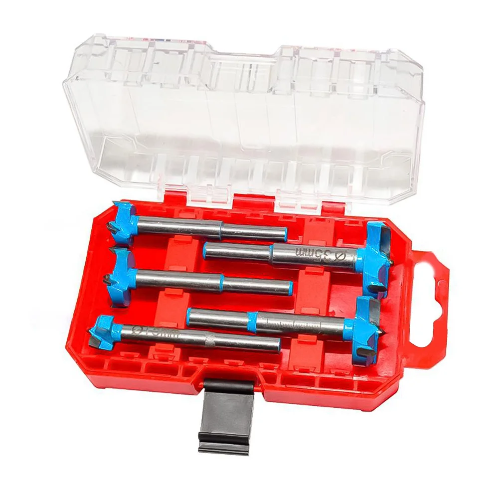 Effortless For Woodworking with 1835mm Carbide Drill Bit Set for Hinges 5pcs for For Wood and Plastic Installation