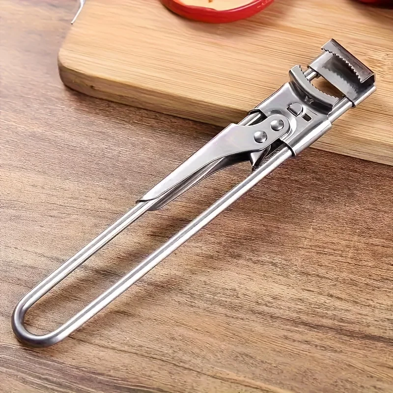 Adjustable Stainless Steel Jar Opener Multifunctional Manual Can Bottle Opener Labor-Saving Kitchen Tool for Tight Lids Seniors