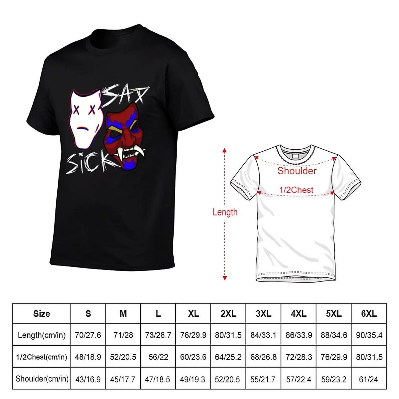 Sad and Sick T-Shirt Work Short Sleeve Cotton Top
