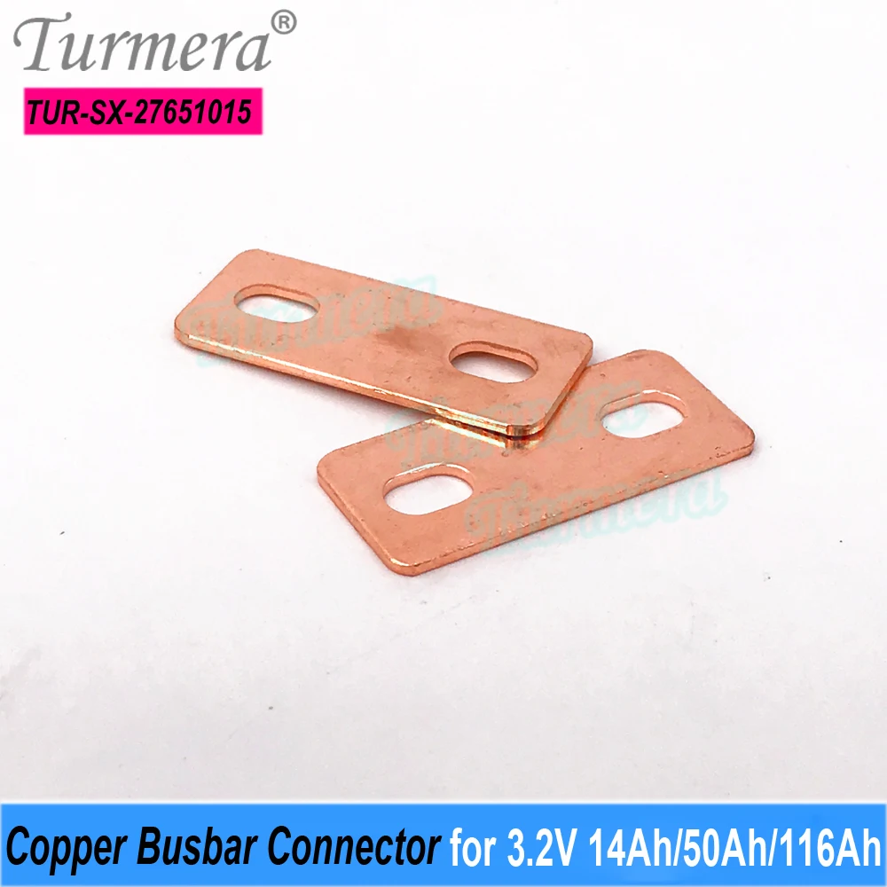 Turmera 12V 48V Busbar Lifepo4 Battery Copper Connecter Hole to Hole 27mm 1.5mm 300A Use in 3.2V 14Ah 50Ah 118Ah Lifepo4 Battery