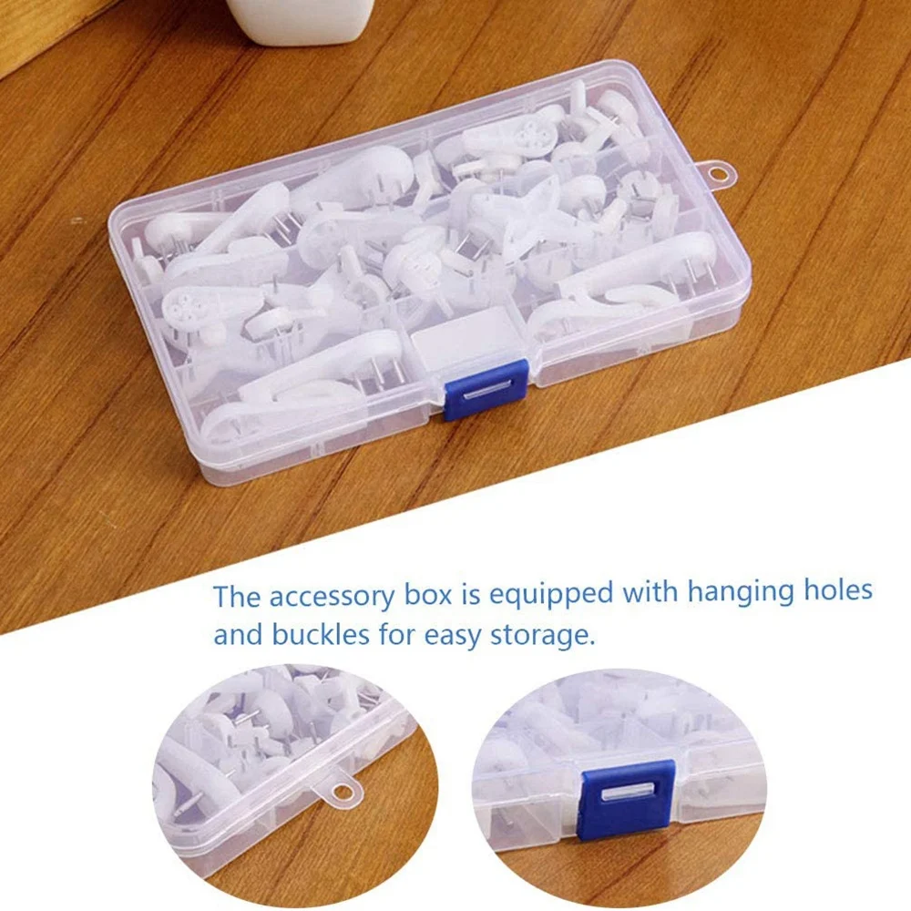 L68A40Pcs Invisible Nail Screws Wall Hooks Picture Hangers Traceless Photo Hook Multi Function Picture Painting Frame Hanger