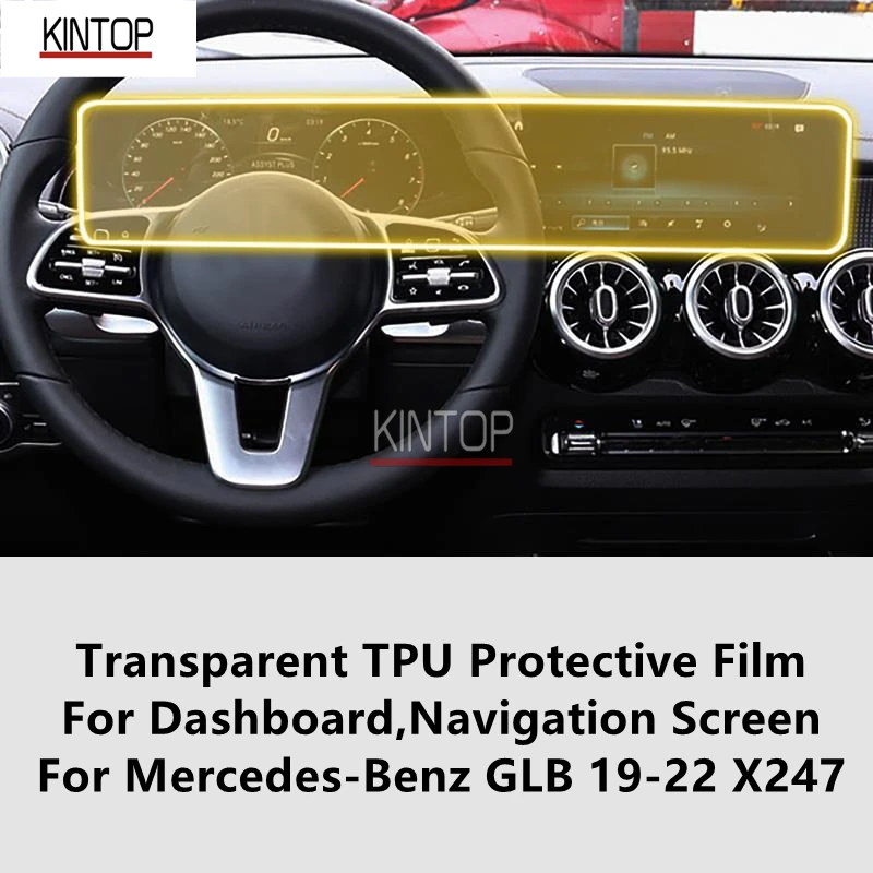 

For Mercedes-Benz GLB 19-22 X247 Dashboard,Navigation Screen Transparent TPU Protective Film Anti-scratch Repair FilmAccessories