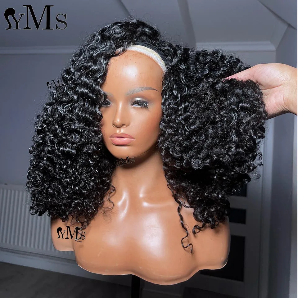 Goddess 3C4A Burmese Curly Half Wigs Human Hair YMS New Curly Flip Over Human Hair Half Wig For Women Wholesale Half Hair Wig