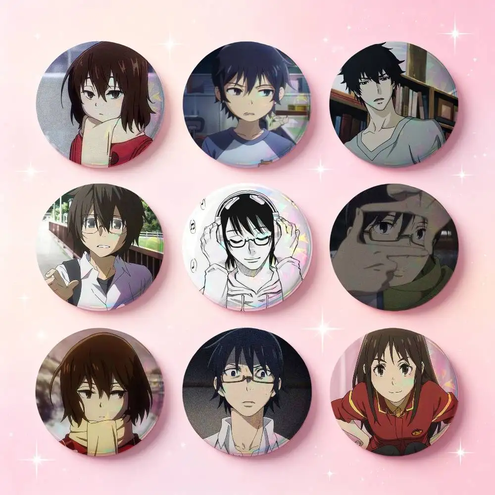 Horror Anime Erased Satoru Kayo Hinazuki Badges 25 32 44 58 75 Mm Round Cosplay Pin Bag Decor Friends Gifts Brooch Souvenir