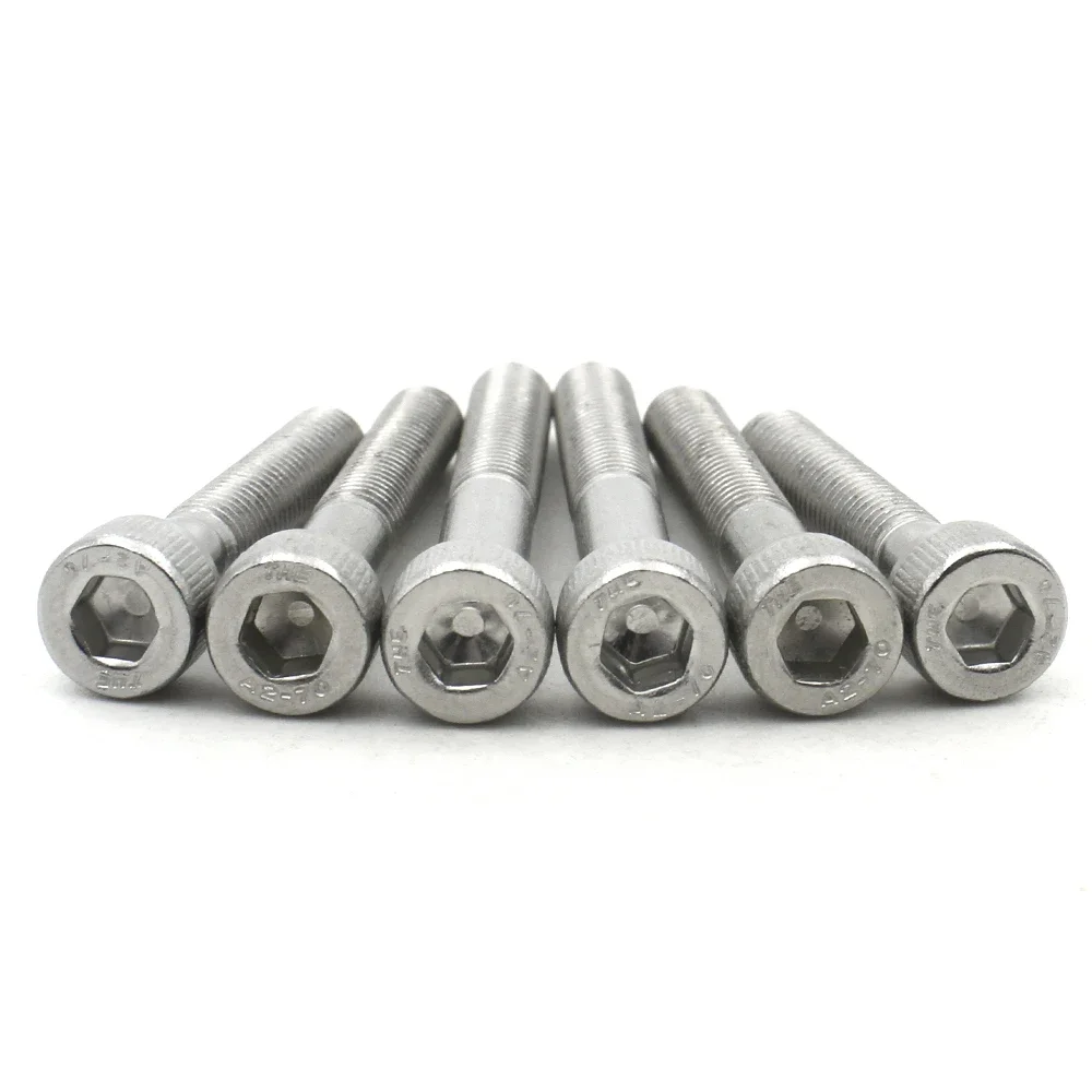 10 /2 /1pcs M3 M4 M5 M6 M8 304 Stainless Steel Lengthened Long Allen Hexagon Hex Socket Cap Head Half Thread Screw Bolt