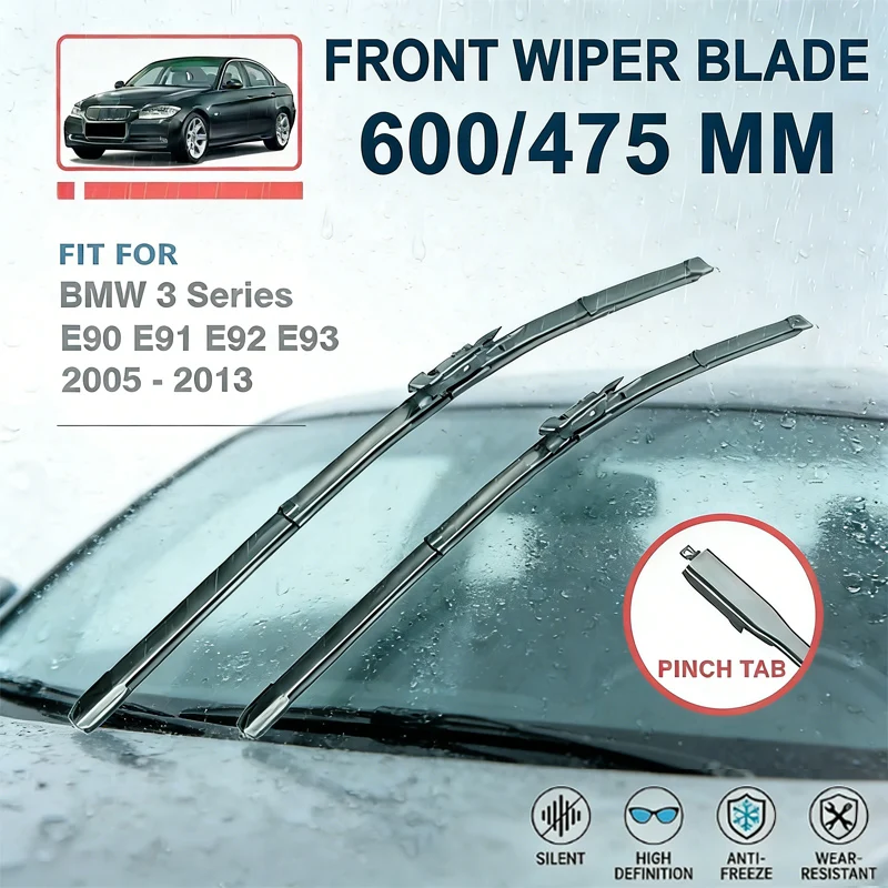 

For BMW 3 Series E90 E91 E92 E93 320d 318i 318d 335i 320i 330d Front Wiper Blades - Car Windshield Windscreen Auto Accessories