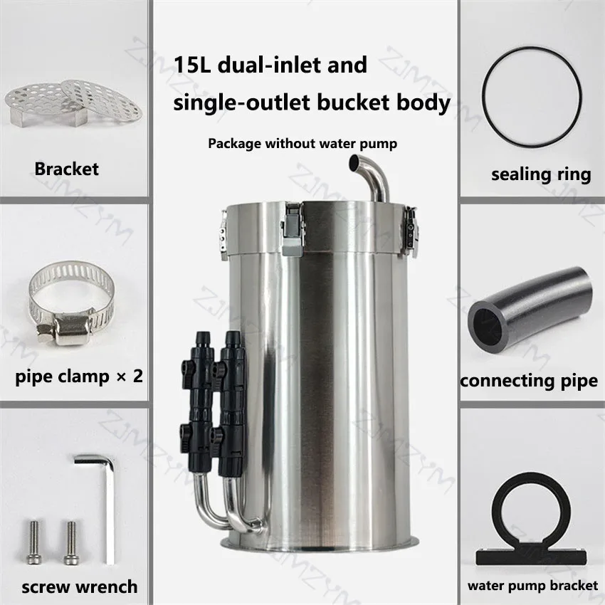 Stainless Steel External Fish Tank Filter Bucket Aquarium External Filter Barrel Turtle External Canister Filter Bucket 5-22L - view 6