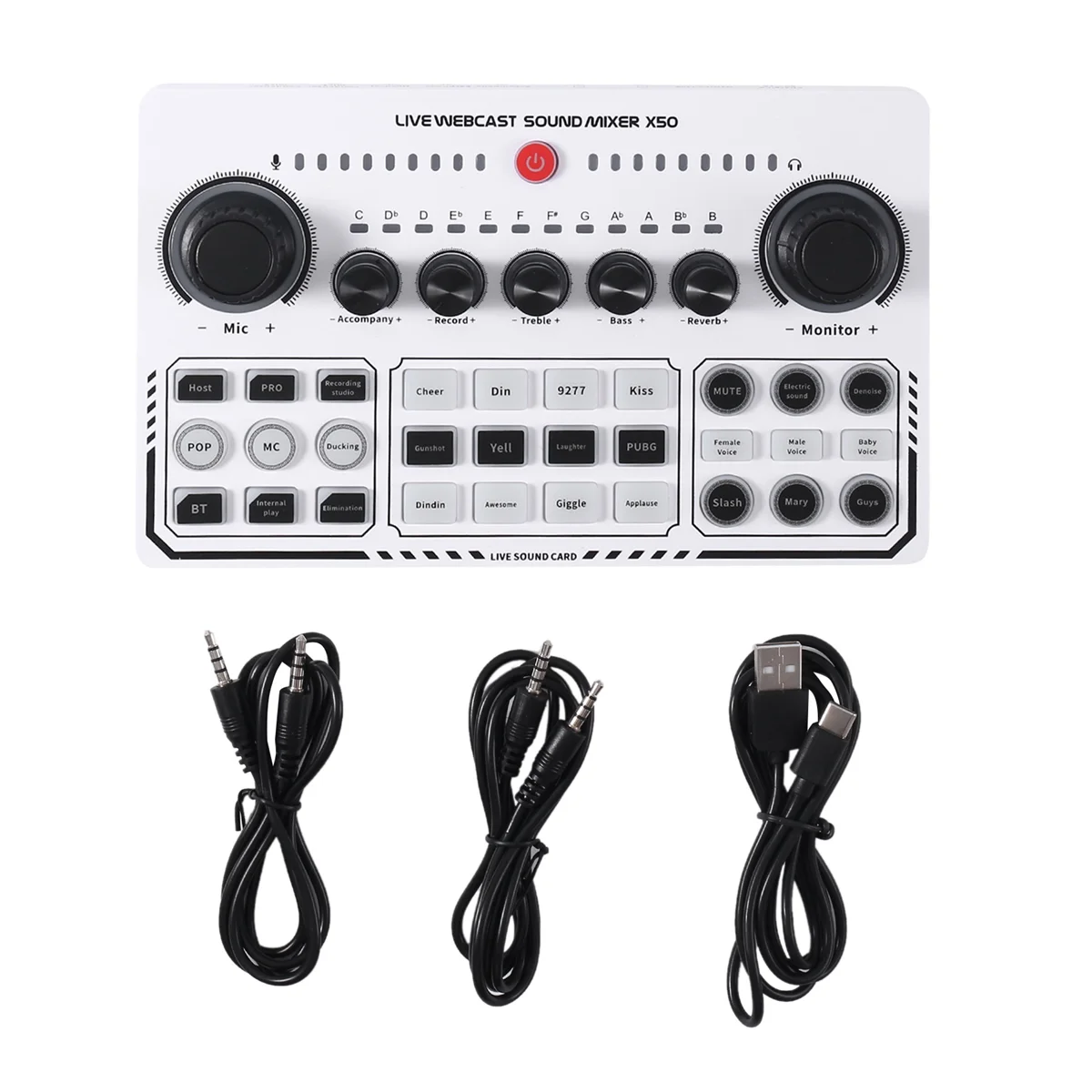 X50 Professional Recording Studio Sound Cards USB Sound Card Live Broadcast Audio Mixer Interface for Live Broadcast