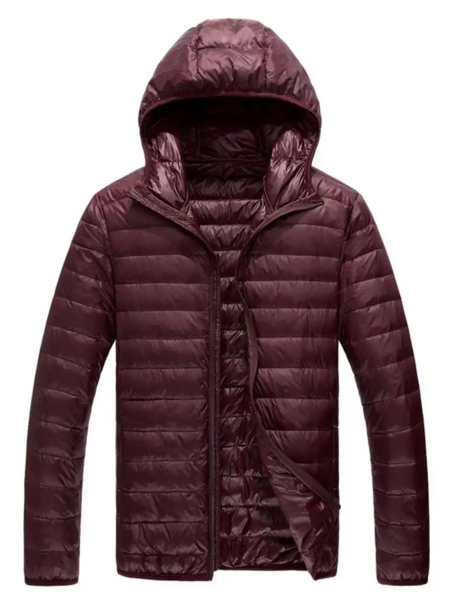 Men's Winter Lightweight Padded Jaet Hooded Du down Outerwear plus Size Casual Sle Polyester Fabric Non-iron Treaent