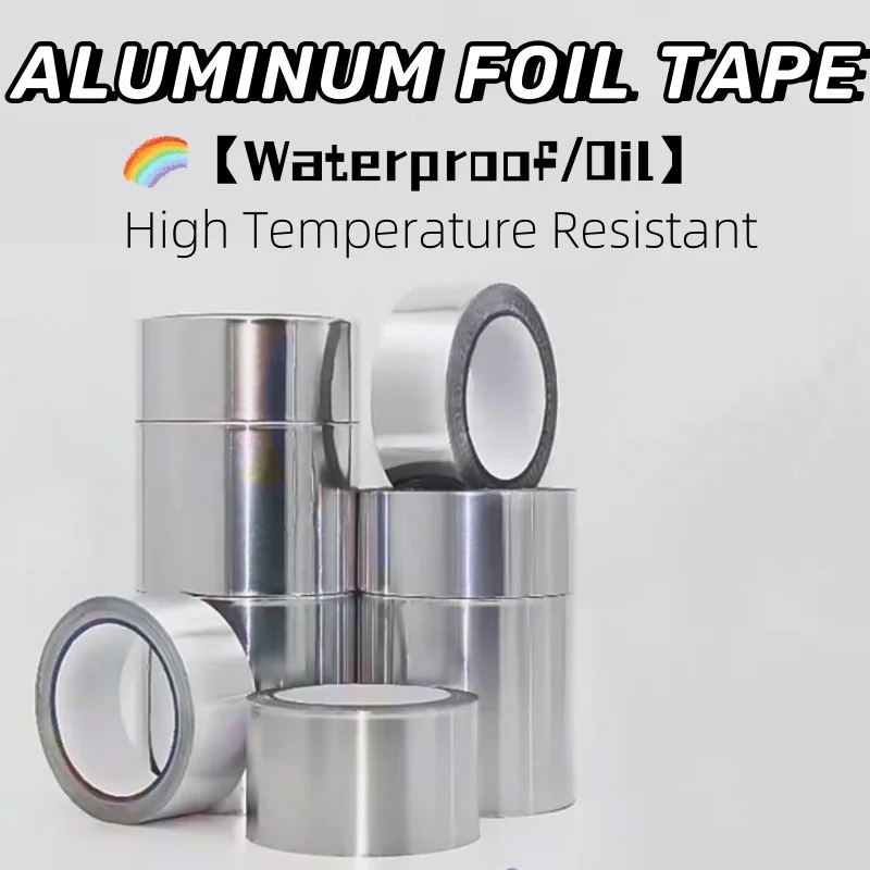 

High Temperature Resistance Aluminum Foil Tape Kitchen Pipe Repair Tape Adhesive Sealing Foil Heat Insulation Leak Proof Tape