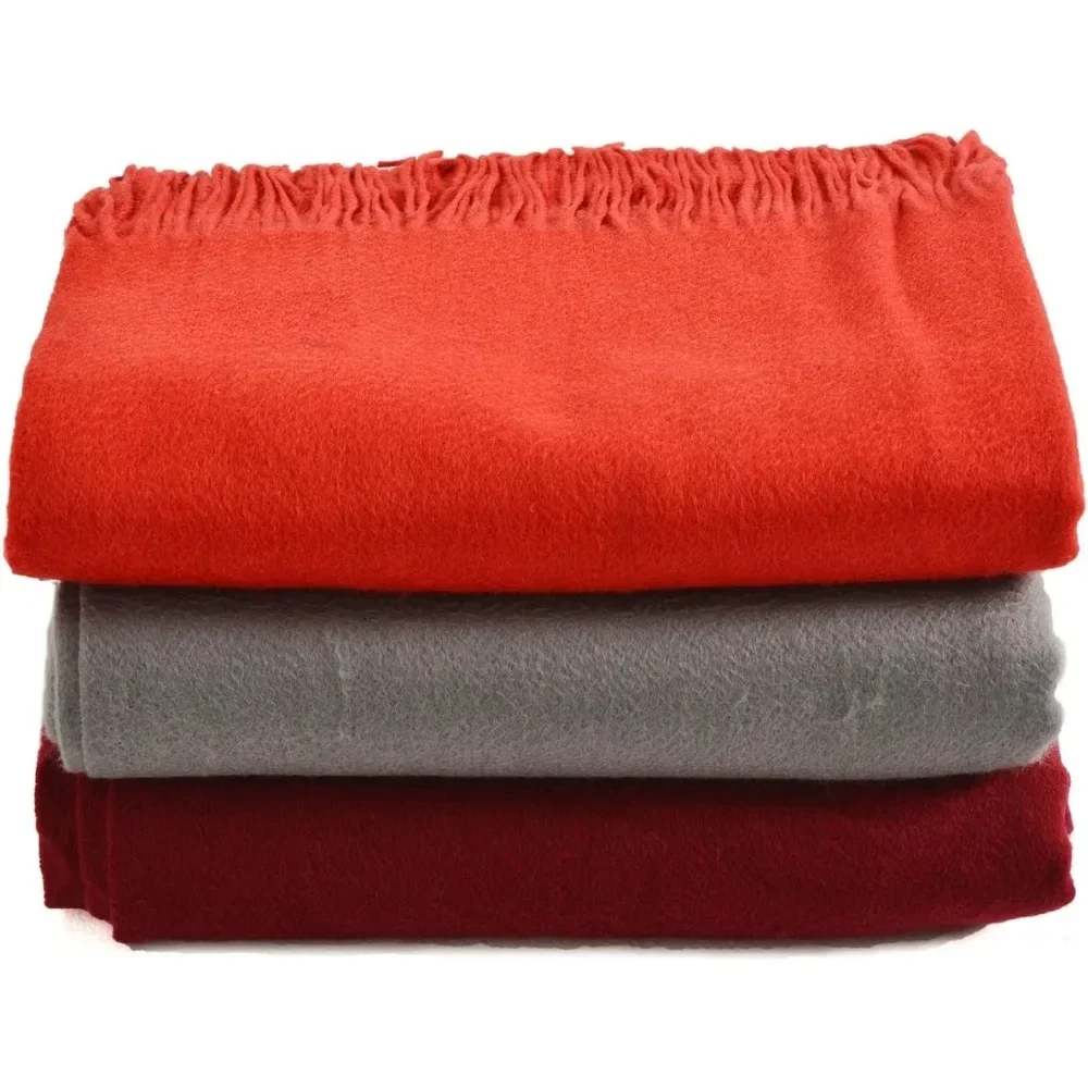 100% Pure Cashmere  Throw Blanket (Color: Charcoal Gray, Size: 52