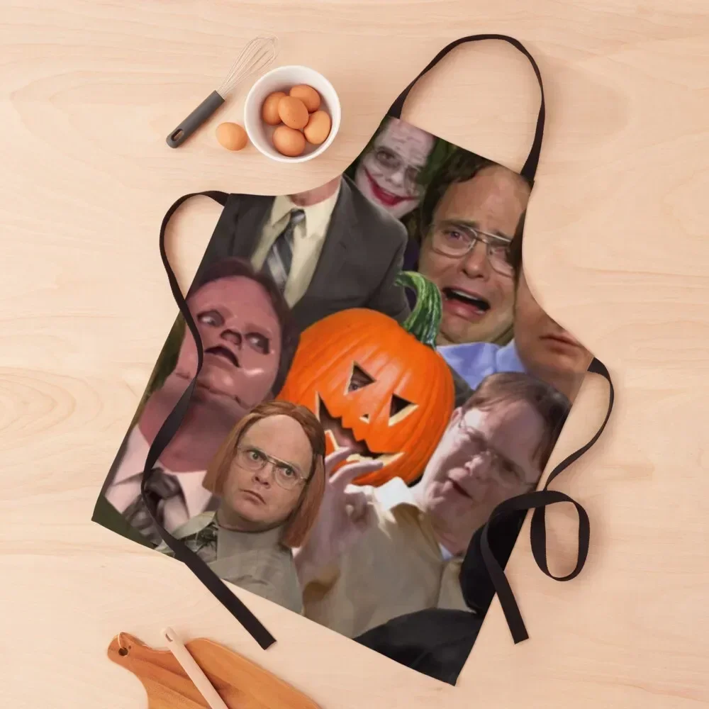 Dwight Schrute Collage Apron Beauty Kitchen Kawaii Accessories Women Kitchen'S Apron