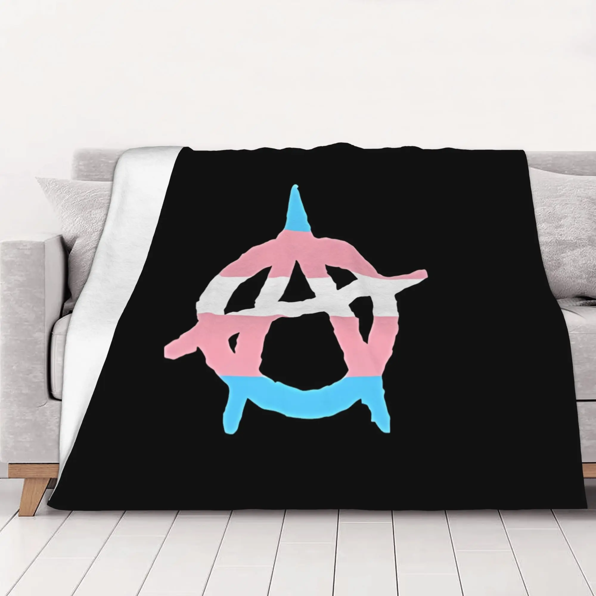 1PC home Cute Room Decor Trans Anarchy Logo Blanket Throw Blanket Anarchy Novelty Warm Blanket All Season