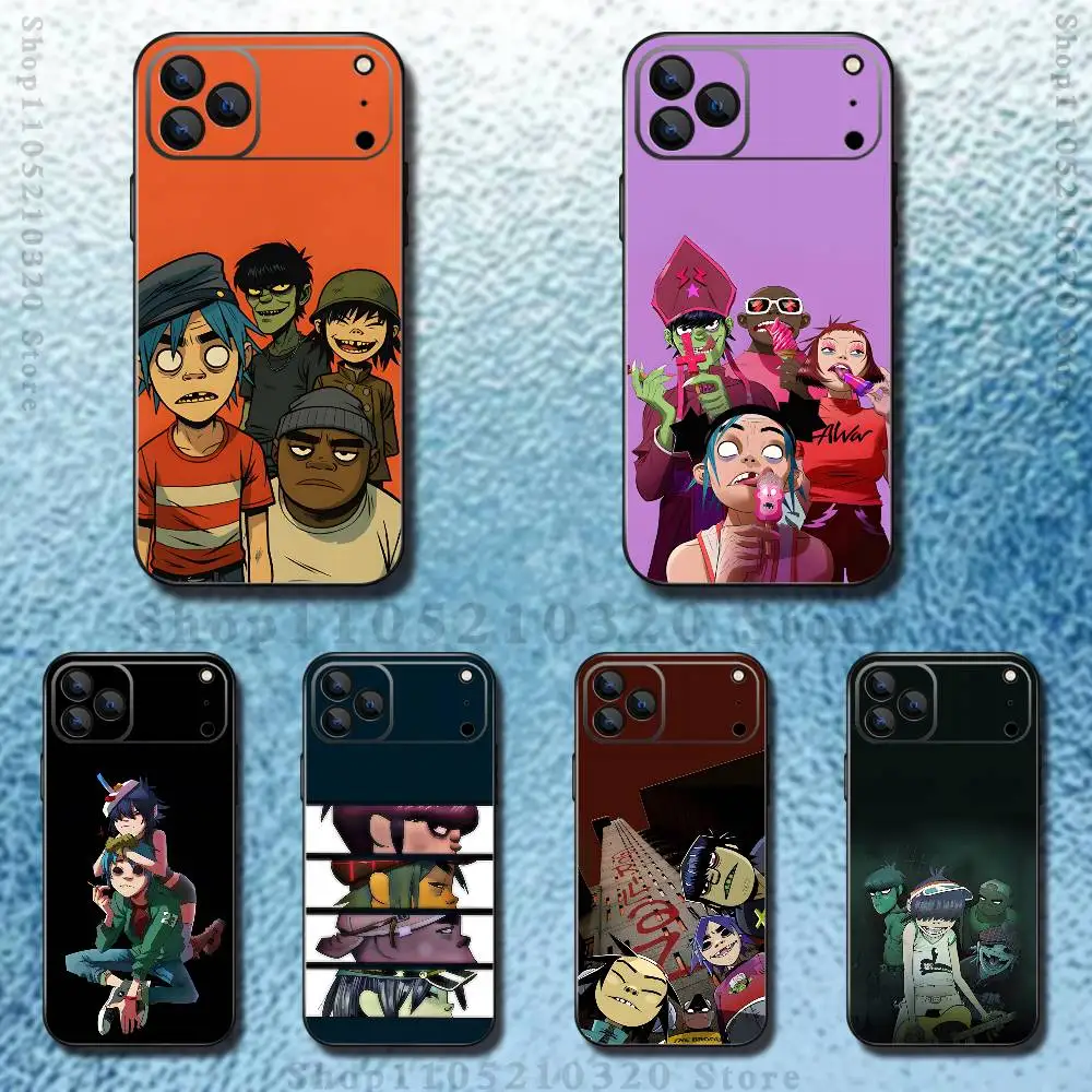 

G-Gorillaz-Z band Phone Case For iPhone 17,16,15,14,13,12,11,Pro,Max,Plus,E,Air,Mini Protective Black Cover