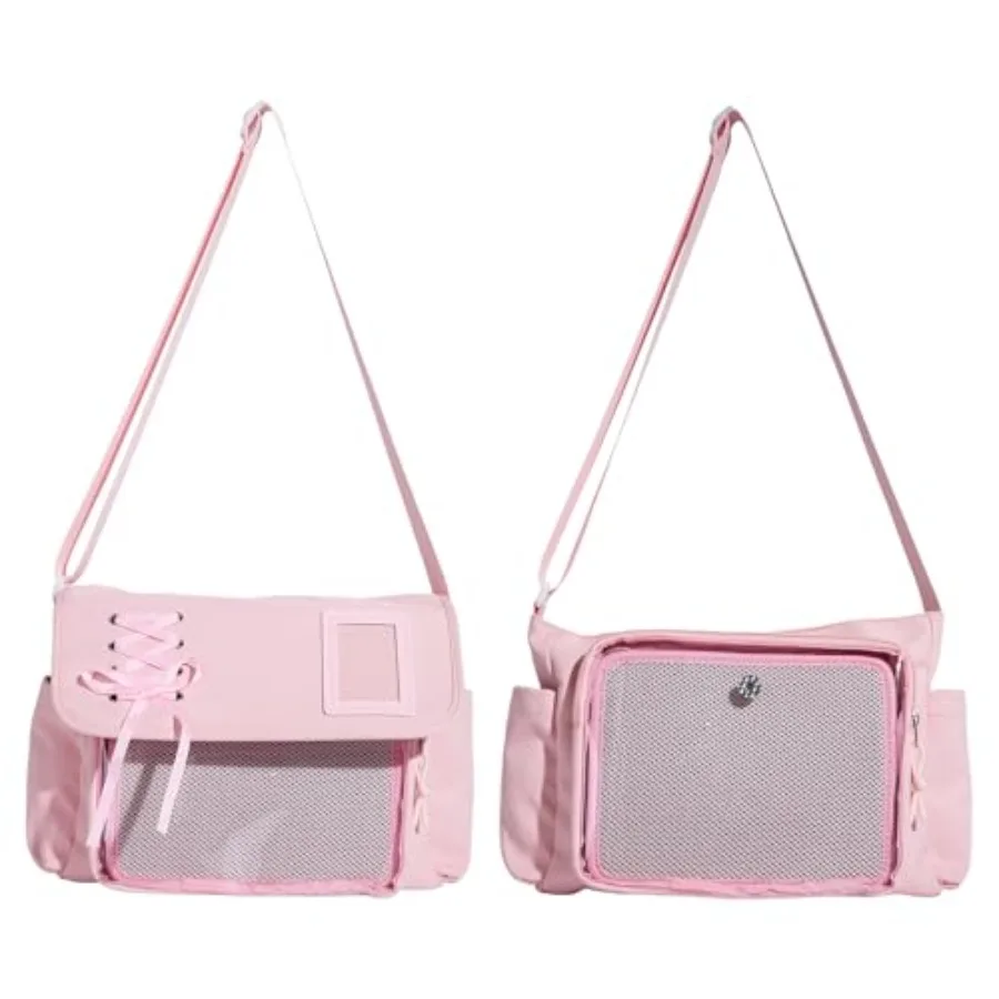 

kawaii ita bag crossbodymessenger bag pin display bag Japanese itabag cute shoulder tote bag anime pin purse nylon
