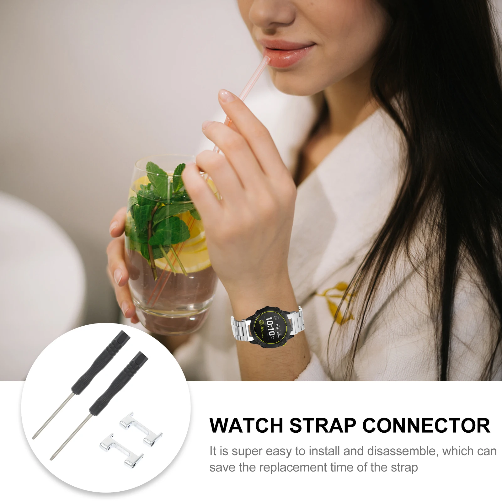 

Watch Strap Connector Durable Zinc Alloy Watchb Connecting Accessory Repair Tool Fits All Straps Watches Metal