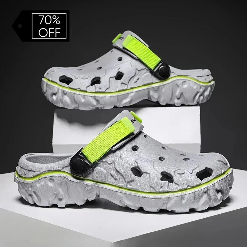 

2026 elastic laces slippers EVA Men's Lightweight Plastic Clogs Beach Working Sandals Ideal