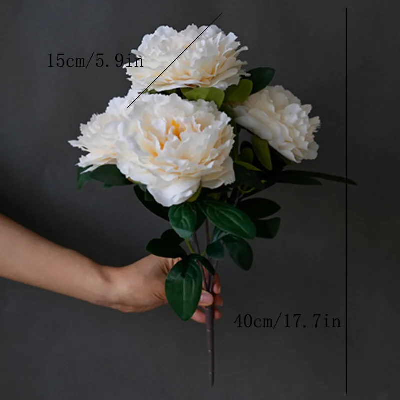 NEW Rose 5 Heads Silk Peony Artificial Flowers Bouquet Big Heads Cheap Fake Flowers for Home Wedding Decoration Indoor