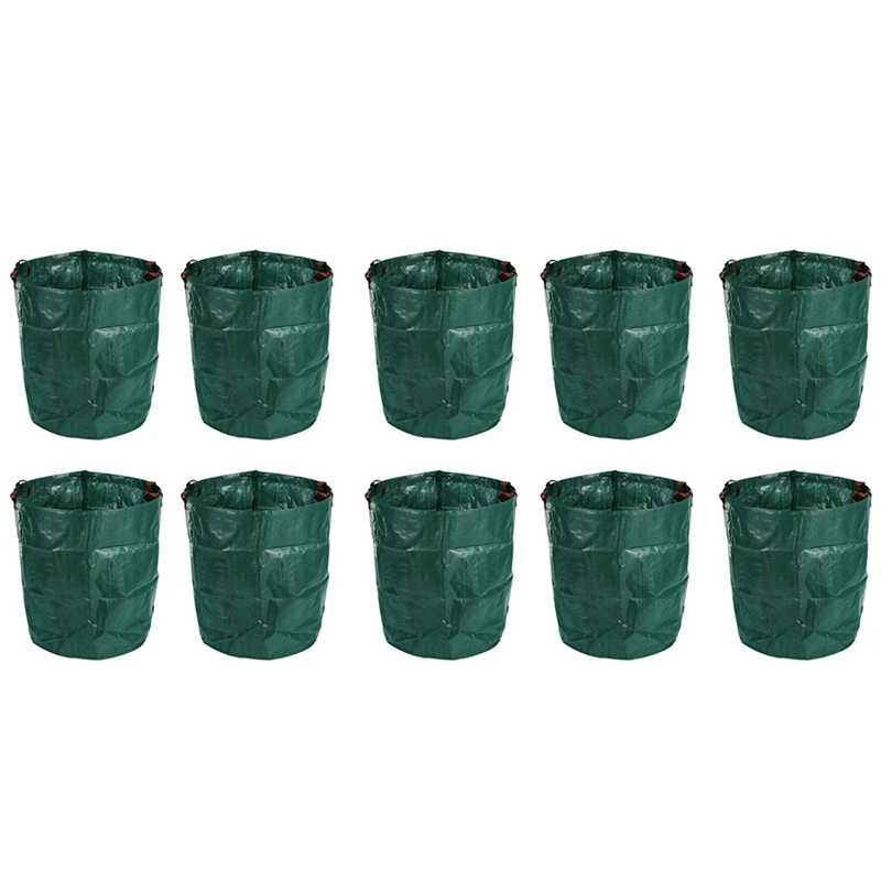 10X 270L Garden Waste Bag Large Strong Waterproof Heavy Duty Reusable Foldable Rubbish Grass Sack