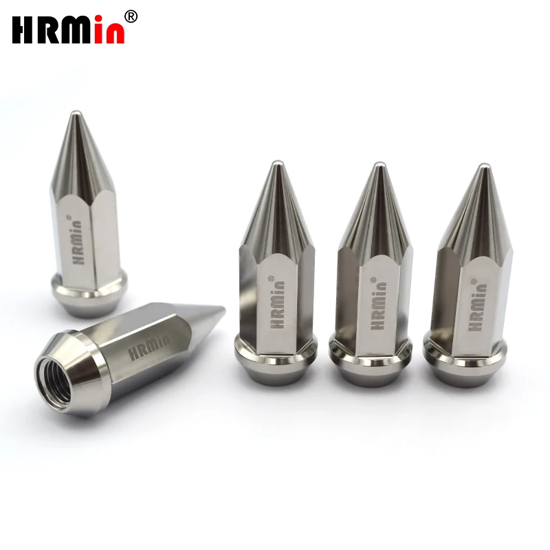 

HRMin Колесные гайки с шипами M14*1,5*60 мм Никогда не ржавеют Gr.5 титановые гайки с конусом сиденья титановые гайки для гоночного автомобиля Tesla VW AUDI
