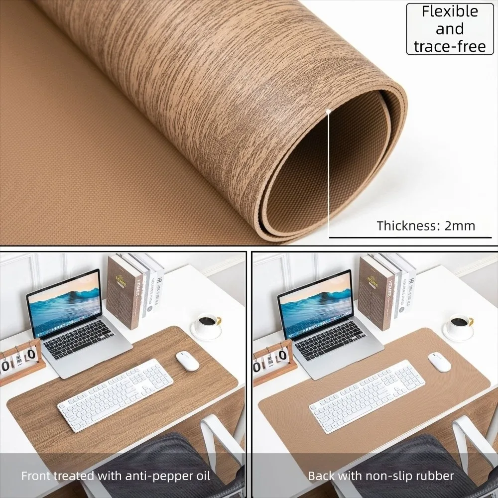 Quality Imitation Wood Grain PU Mousepad Deskpad Waterproof Mouse Mats Anti-slip Laptop Desk Mat Office