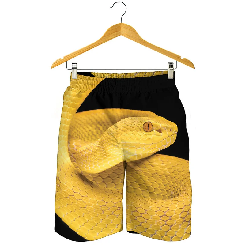 Pantalones cortos de playa con estampado 3D de serpiente para hombre, Shorts de tabla de Surf con estampado de animales, bañadores de secado rápido, Verano