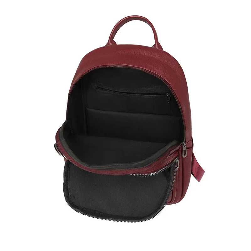 Women's Backpack Solid Color Bag Deisgner Retro Simple Large Capacity Travel Pack High Quality PU Leather Book Bag for Student