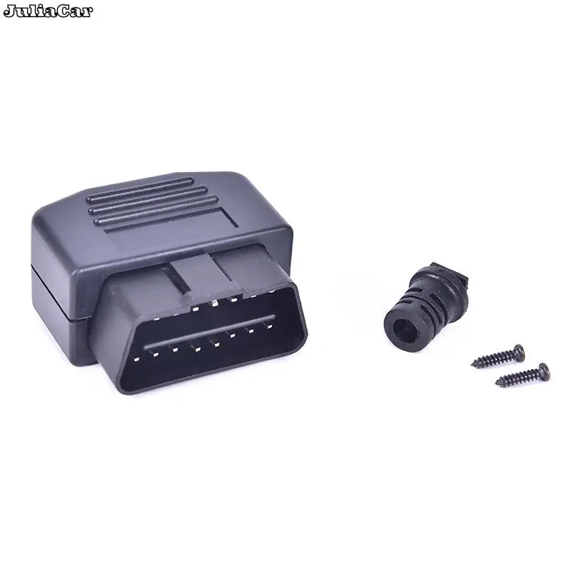 16 Pin L Type OBD2 Male Plug Connector with Shell Screw Auto Car Wiring Connector