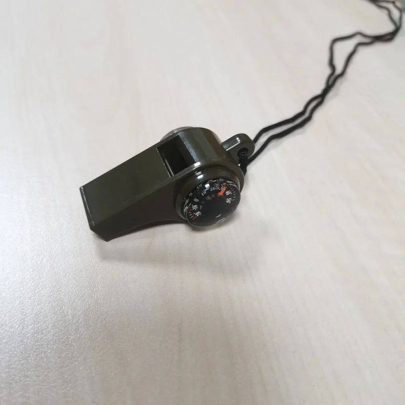 3-in-1 多機能アウトドアホイッスルスポーツ審判ホイッスル救命ホイッスルコンパスと温度計付き大音量ホイッスル