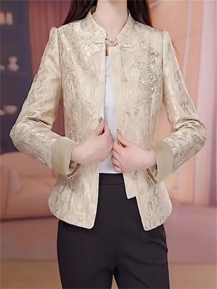 High End Suits Coat Women's Blazers Chinese style Retro Coats Casual Spring Autumn Woman Clothes Coats Short Outwear Jacket