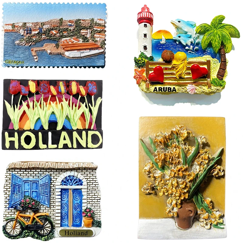

The Netherlands Fridge Magnets Europe Travel Souvenir Holland Curaçao Aruba Refrigerator Sticker Home Decor Gifts