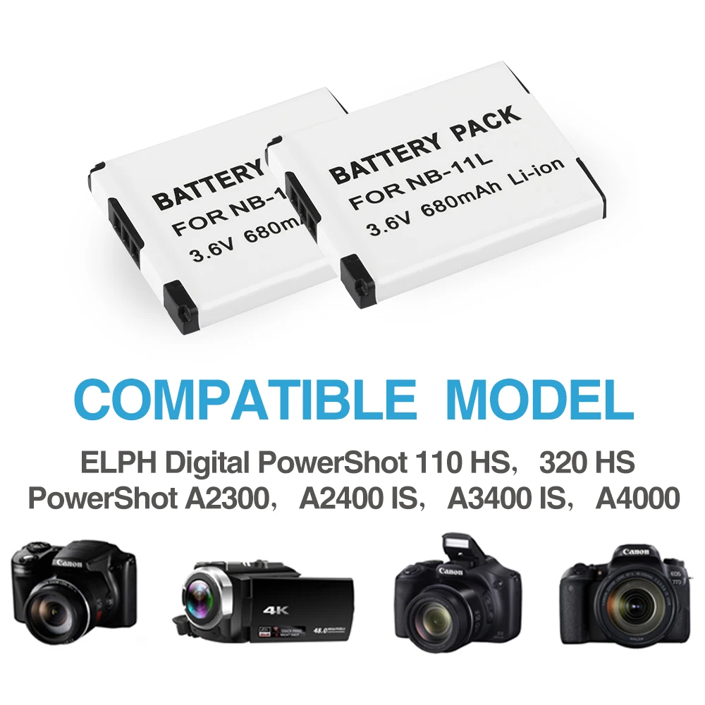 NB-11L NB 11L بطارية لكانون A2600 A3500 A4000IS IXUS 125 132 140 240 245 265 HS 155 mAh بطارية