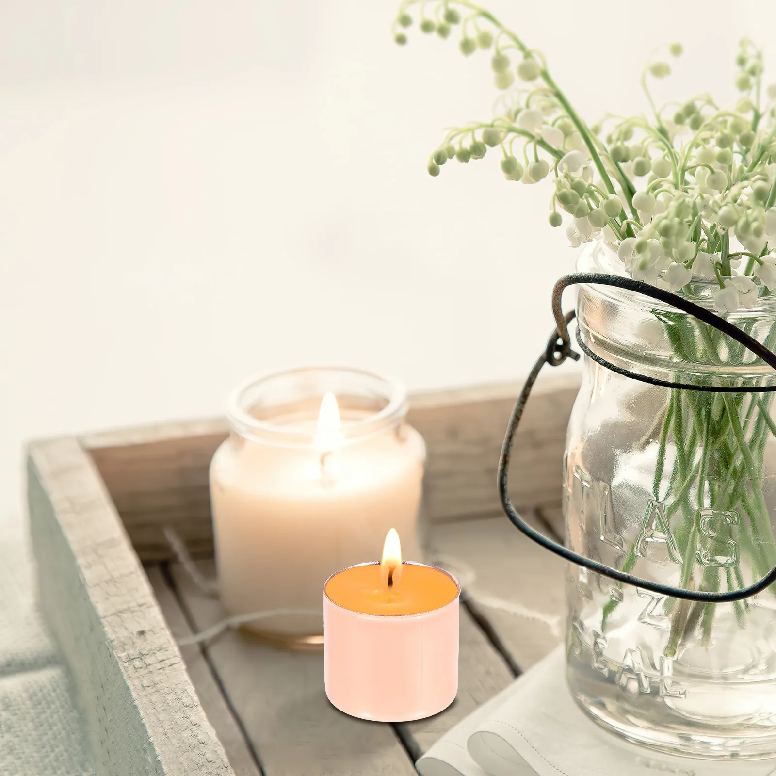 10Pcs Metal Cups Heavy Duty Non Deformable Cup for Tealight Pillar Candles Scene Arrangements DIY Projects