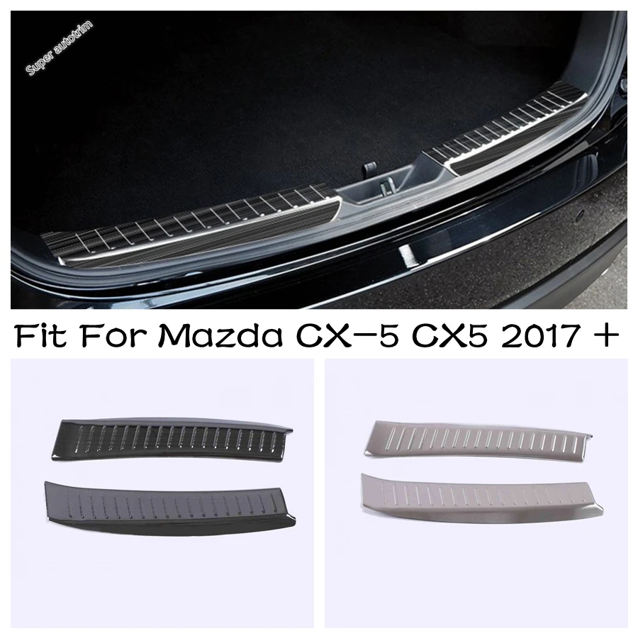 

Rear Trunk Bumper Door Sill Scuff Plate Panel Protection Cover Trim For Mazda CX-5 CX5 2017 - 2023 Stainless Steel Accessories