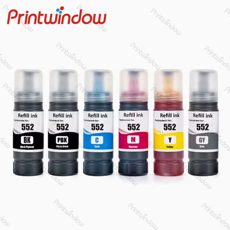 

1Set 6PCS Compatible 552 Ink Refill Bottles For Epson EcoTank ET-8500 ET-8550 Inkjet Printer
